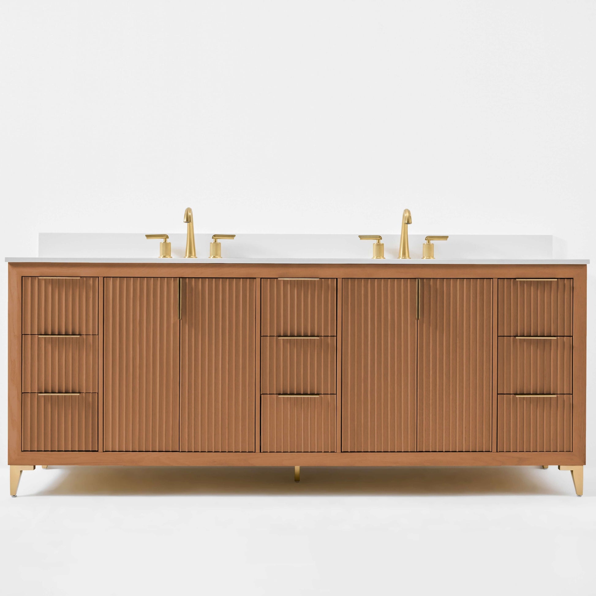 Turlington Bathroom Vanity Collection in Sienna Finish.