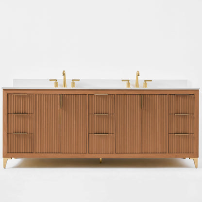 Turlington Bathroom Vanity Collection in Sienna Finish.