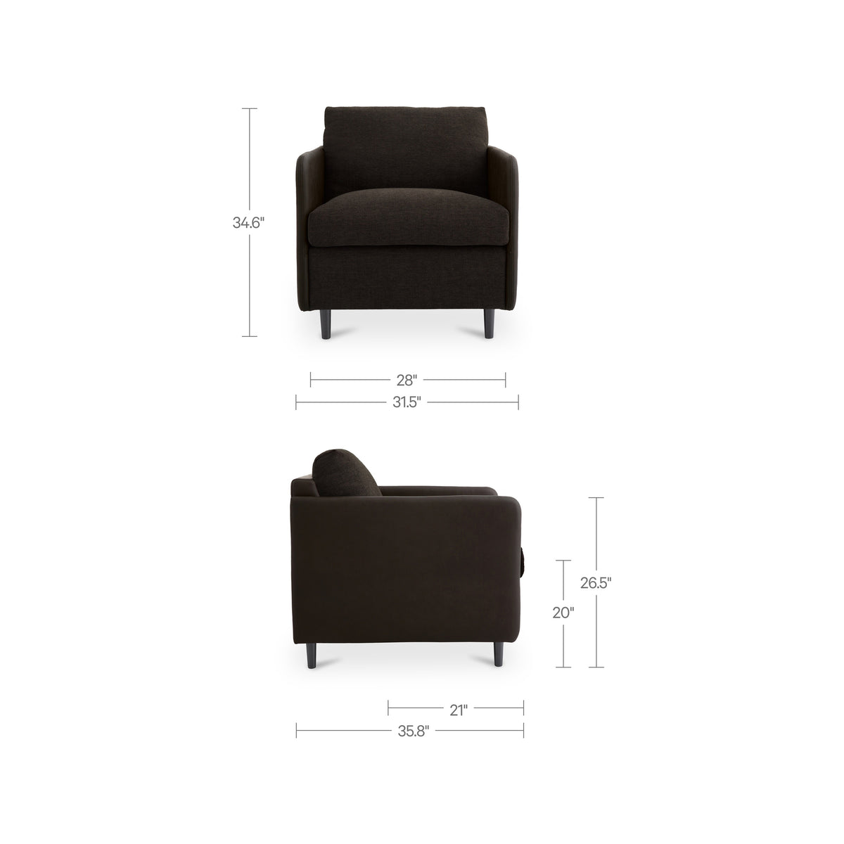 Teller Accent Chair Warm Black - alternate view 9