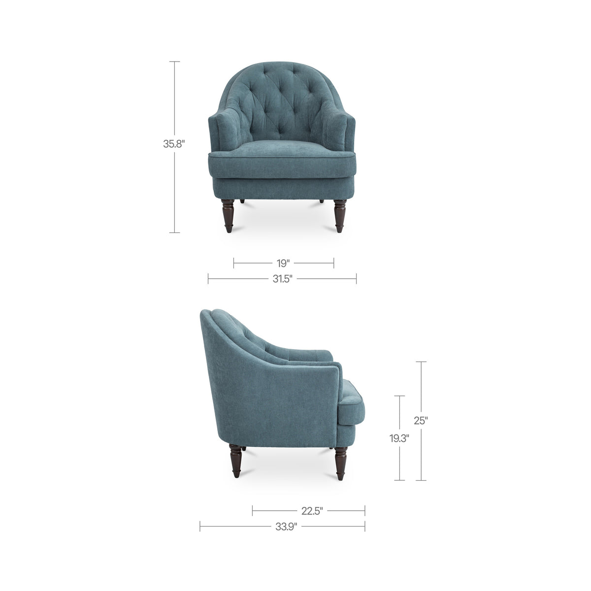 Pandora Accent Chair Light Blue - image 9