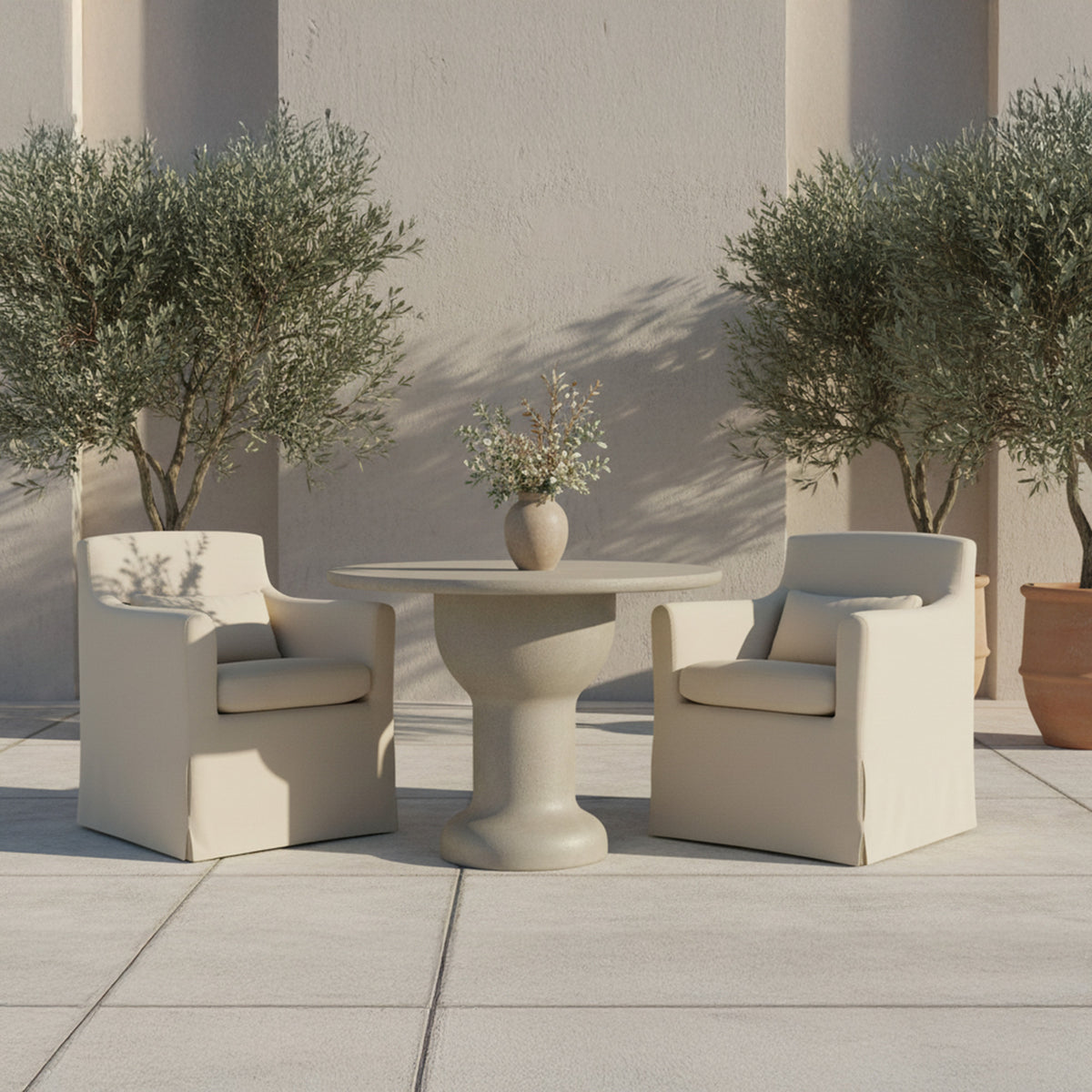 Lydia Outdoor Slipcover Dining Chair Cream - image 2