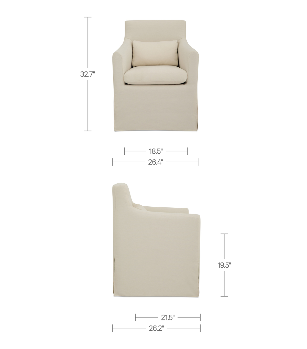 Lydia Outdoor Slipcover Dining Chair Cream - image 8