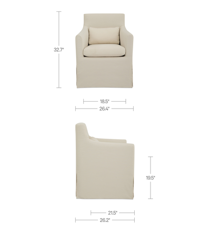 Lydia Outdoor Slipcover Dining Chair Cream - image 8
