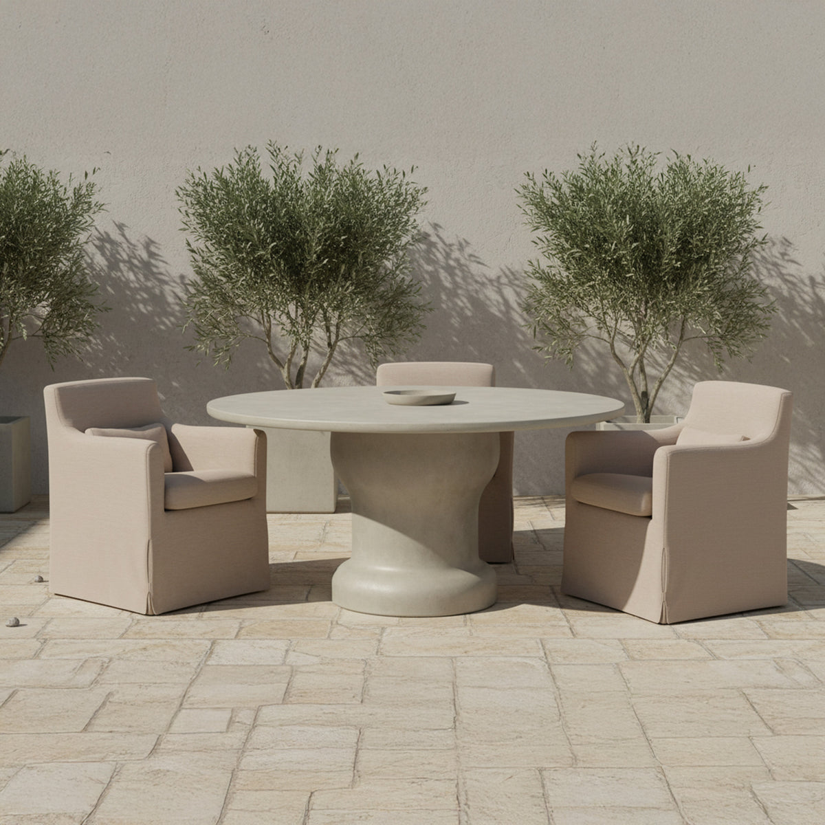 Lydia Outdoor Slipcover Dining Chair Light Brown - image 2