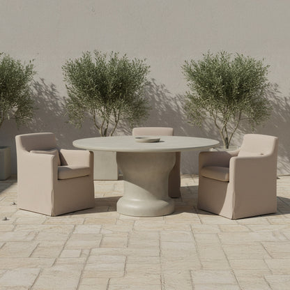 Lydia Outdoor Slipcover Dining Chair Light Brown - image 2