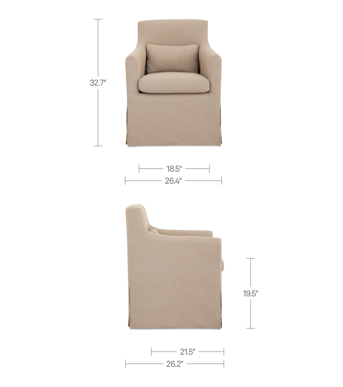 Lydia Outdoor Slipcover Dining Chair Light Brown - image 8