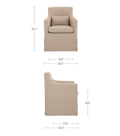 Lydia Outdoor Slipcover Dining Chair Light Brown - image 8