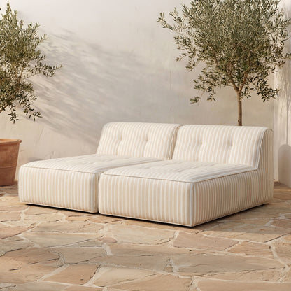 Sunseeker 2 Piece Outdoor Sun Lounger Brown Stripe lifestyle