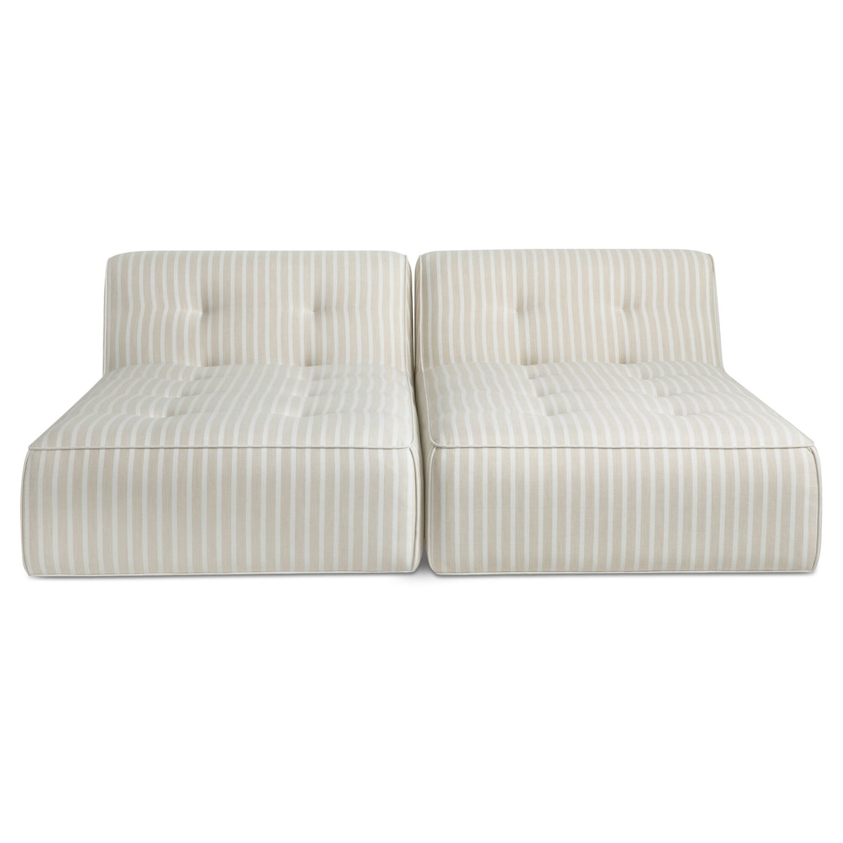 Sunseeker 2 Piece Outdoor Sun Lounger Brown Stripe on white background
