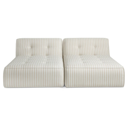 Sunseeker 2 Piece Outdoor Sun Lounger Brown Stripe on white background
