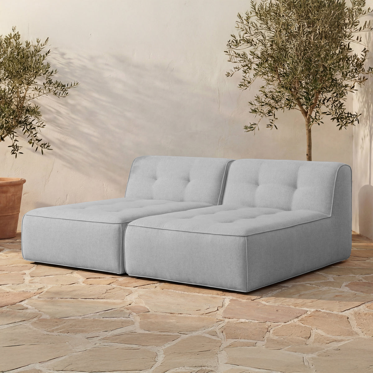 Sunseeker 2 Piece Outdoor Sun Lounger Light Blue lifestyle