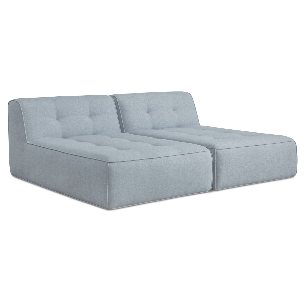 Sunseeker 2 Piece Outdoor Sun Lounger Light Blue angled view