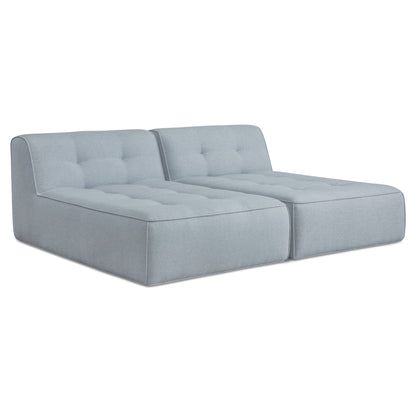 Sunseeker 2 Piece Outdoor Sun Lounger Light Blue angled view