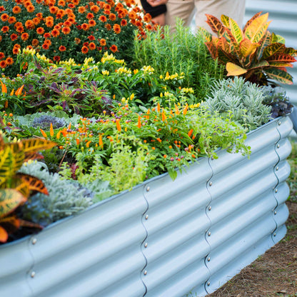 17" Tall 9 In 1 Large Modular Metal Raised Garden Bed Kit.