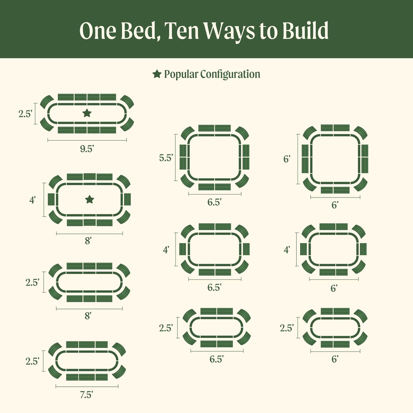 17" Tall 10 In 1 Jumbo Modular Metal Raised Garden Bed Kit.