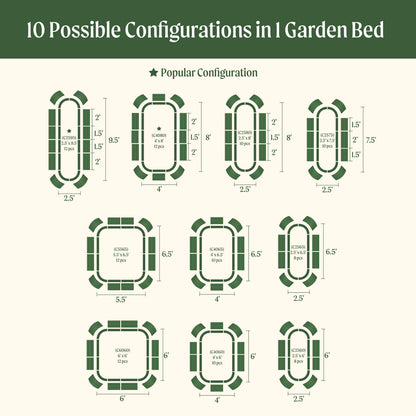 17" Tall 10 In 1 Jumbo Modular Metal Raised Garden Bed Kit.