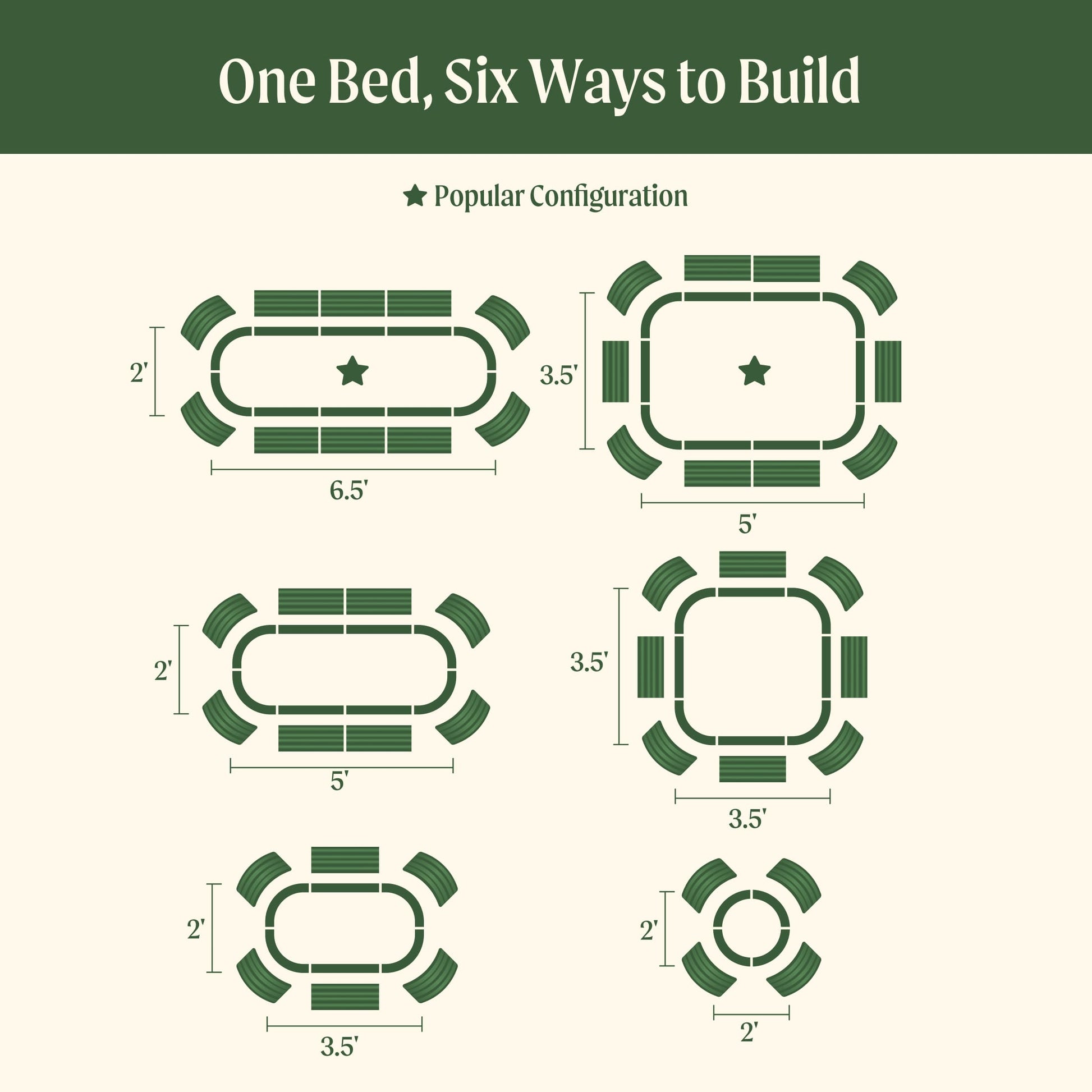 17" Tall 6 In 1 Medium Modular Metal Raised Garden Bed Kit.