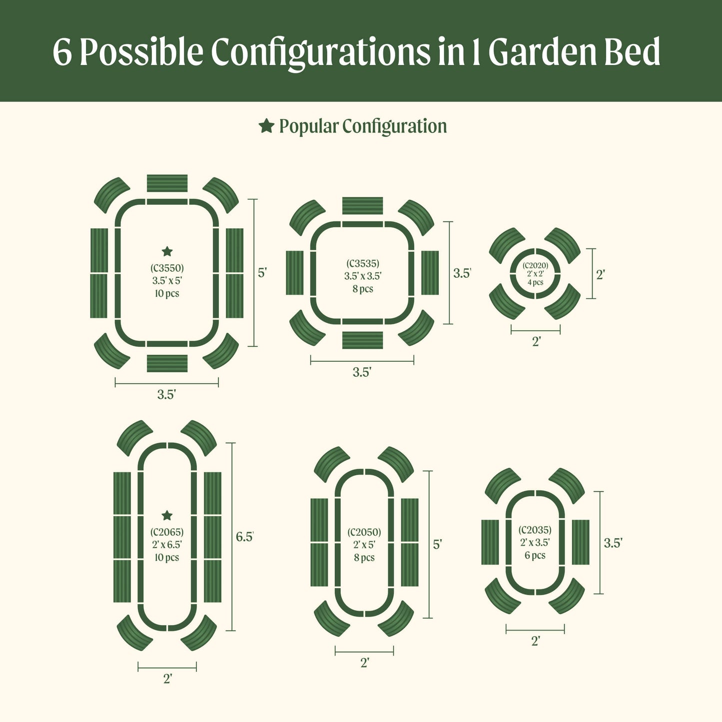 17" Tall 6 In 1 Medium Modular Metal Raised Garden Bed Kit.
