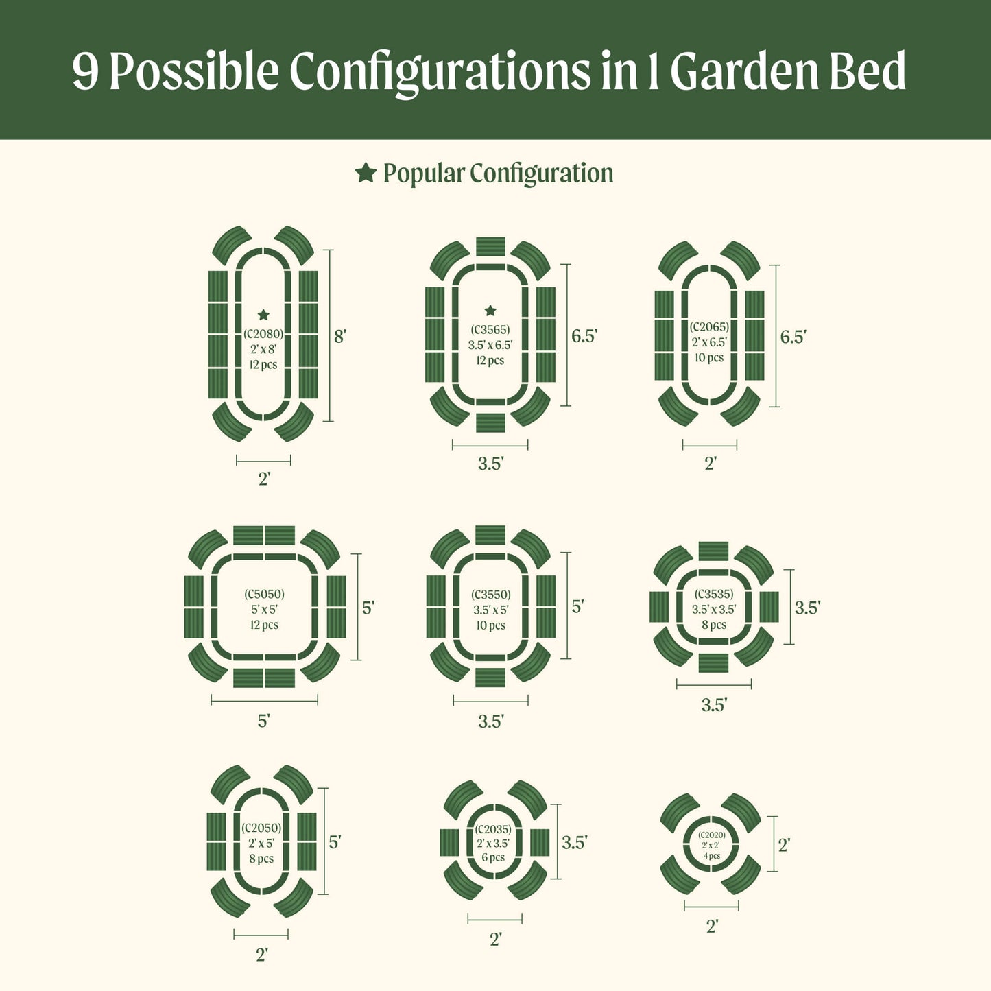17" Tall 9 In 1 Large Modular Metal Raised Garden Bed Kit.
