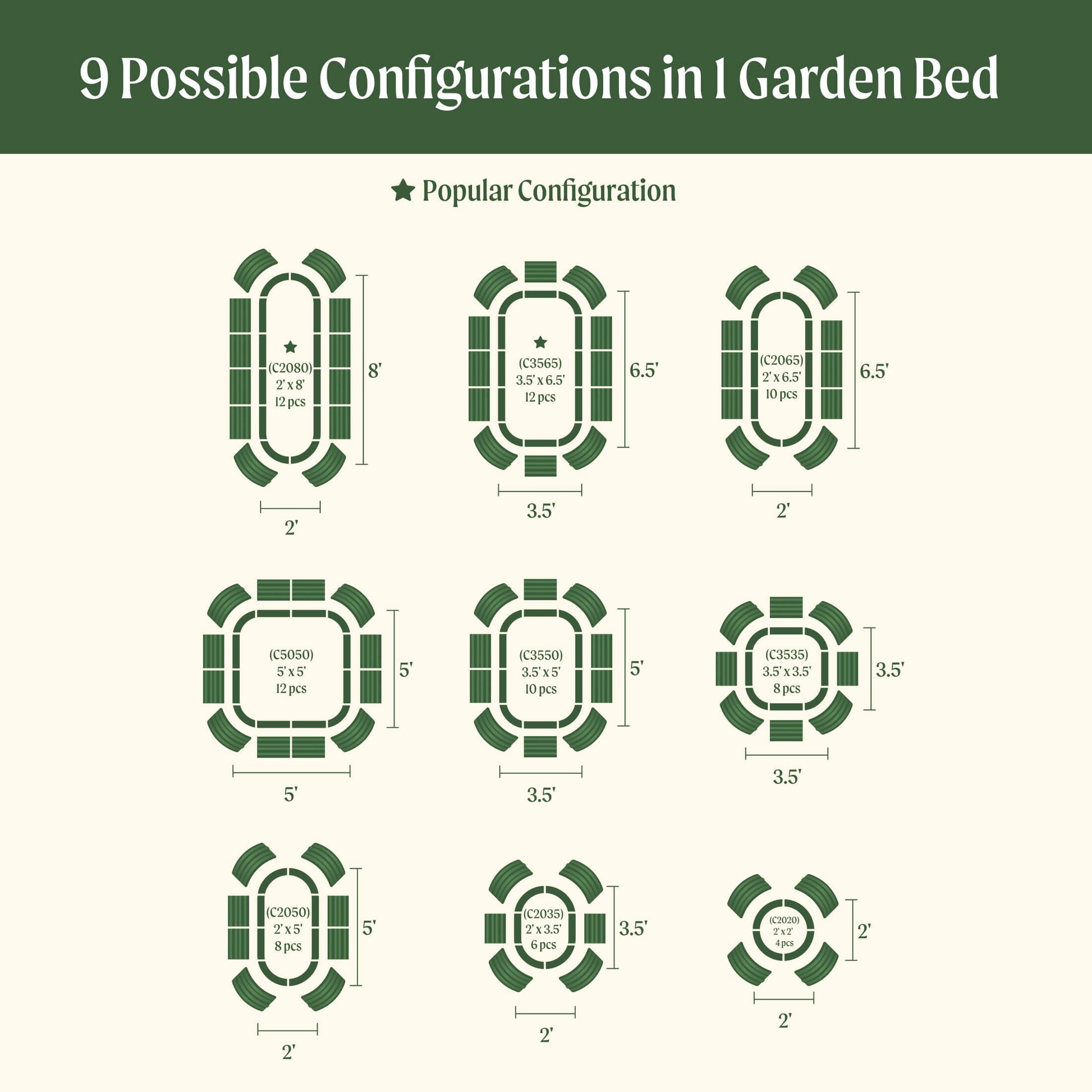 17" Tall 9 In 1 Large Modular Metal Raised Garden Bed Kit.