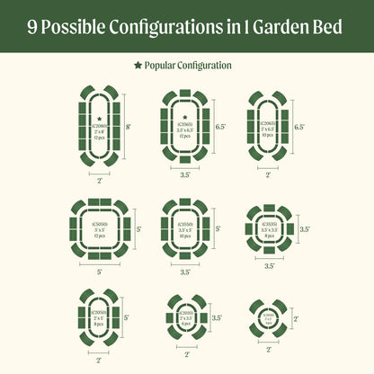 17" Tall 9 In 1 Large Modular Metal Raised Garden Bed Kit.