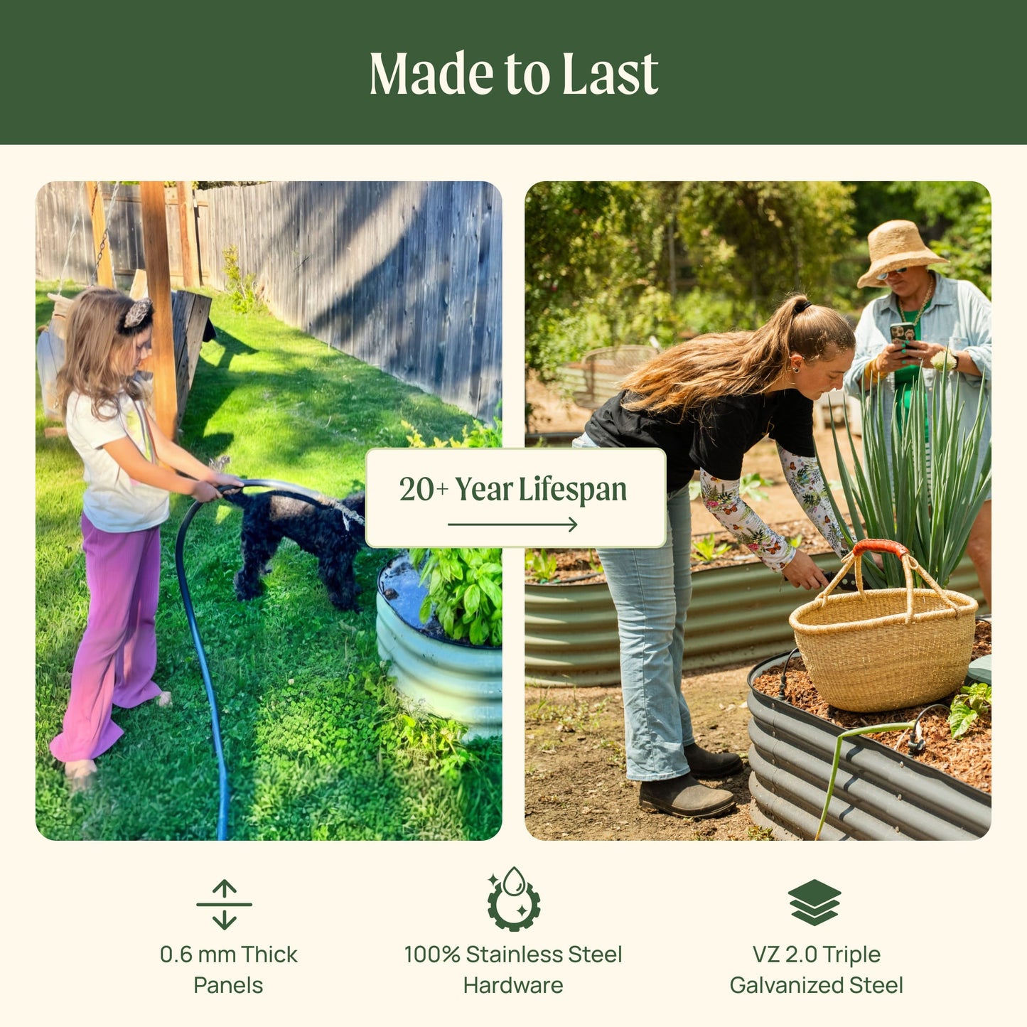 17" Tall 9 In 1 Large Modular Metal Raised Garden Bed Kit.