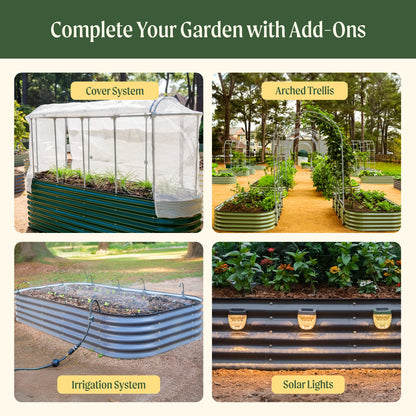 17" Tall 6 In 1 Medium Modular Metal Raised Garden Bed Kit.