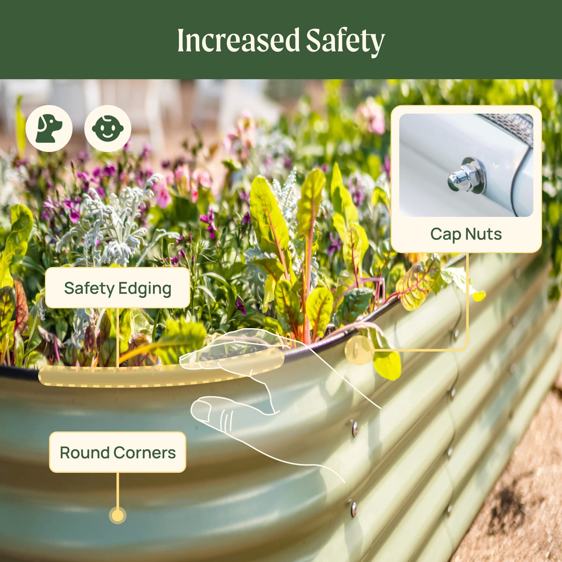 17" Tall 10 In 1 Jumbo Modular Metal Raised Garden Bed Kit.