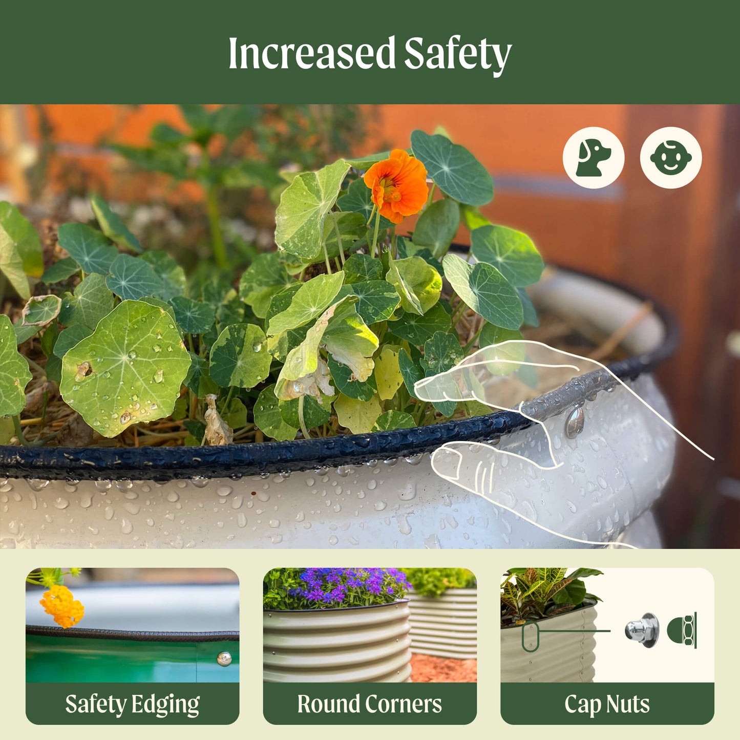 17" Tall 6 In 1 Medium Modular Metal Raised Garden Bed Kit.