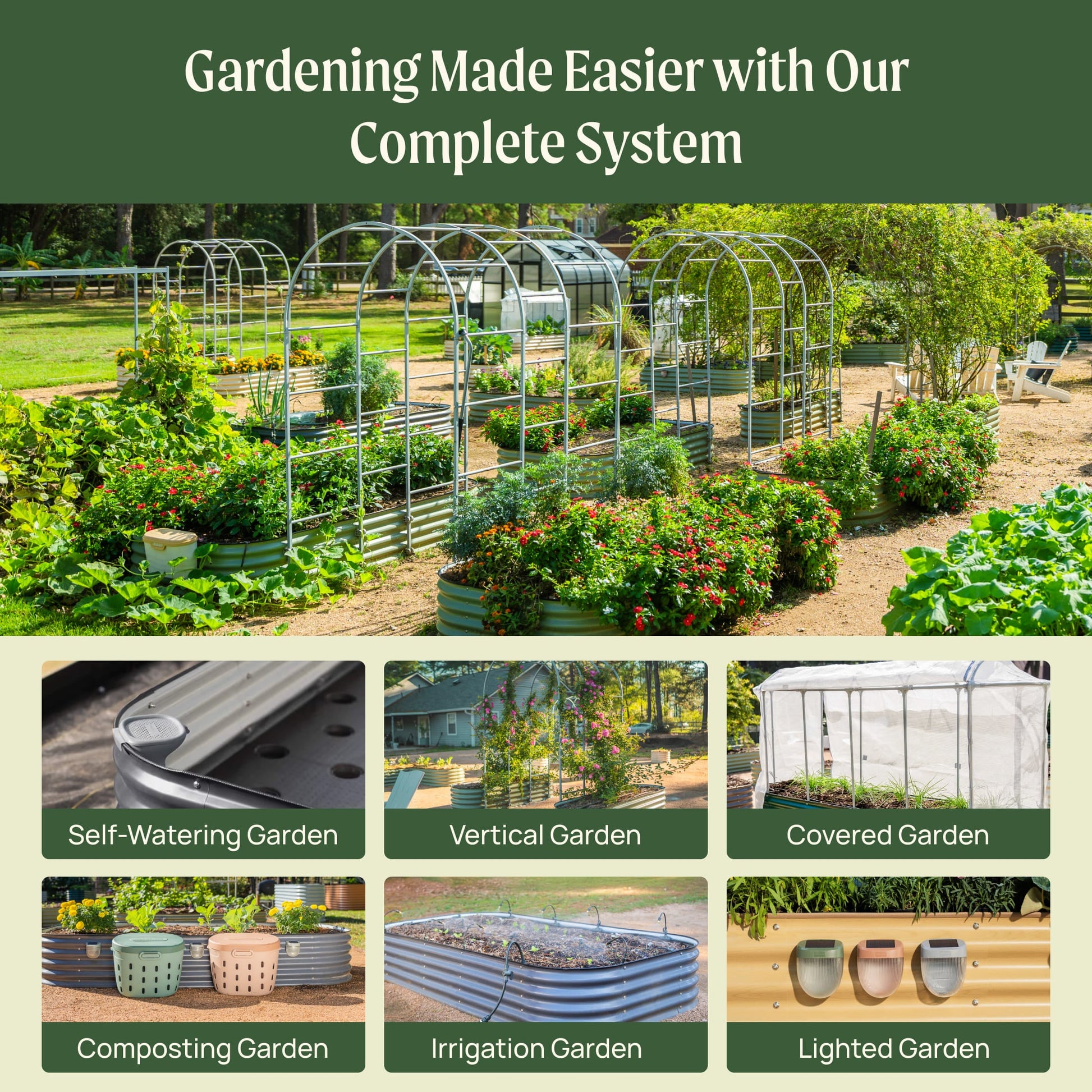 17" Tall 6 In 1 Medium Modular Metal Raised Garden Bed Kit.