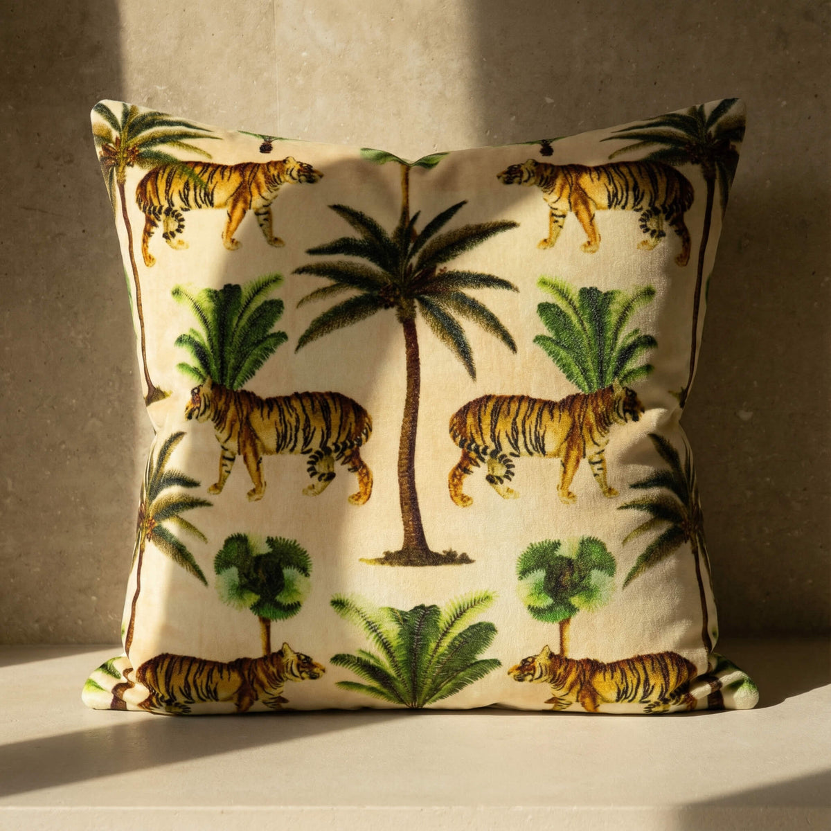 Velvet Tiger Throw Pillow.
