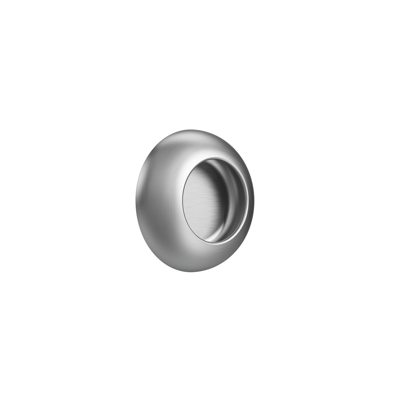 Satin Steel "Vibe" Cup Knob and Drawer Pull.