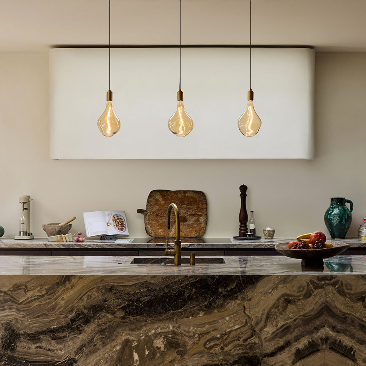 Voronoi II Pendant Light in Brass - Set of 3.