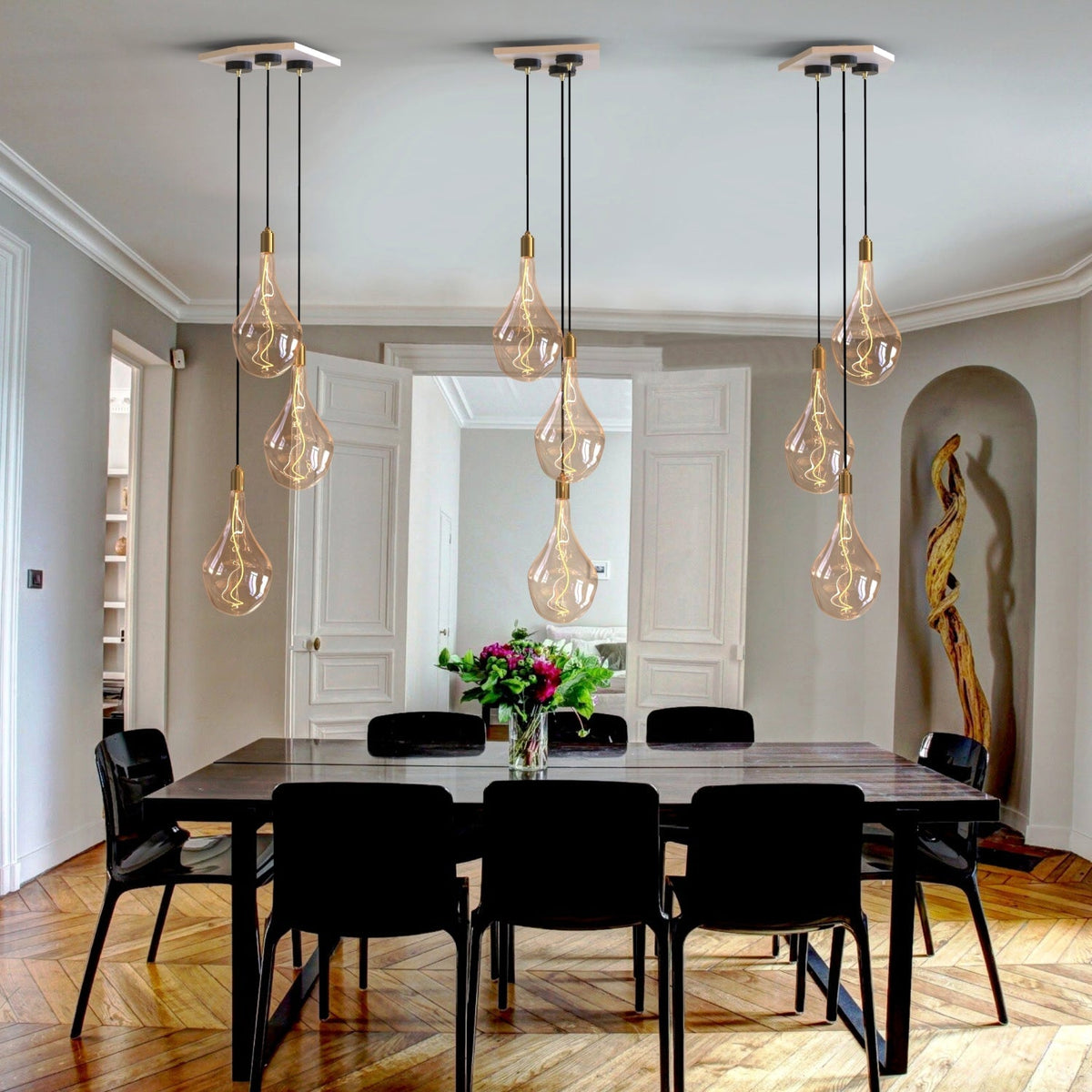 Voronoi III Pendant Light in Brass - Set of 3.
