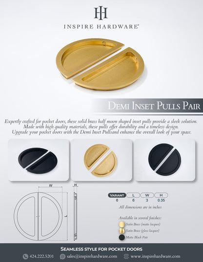 Demi Inset Pull, Pair.