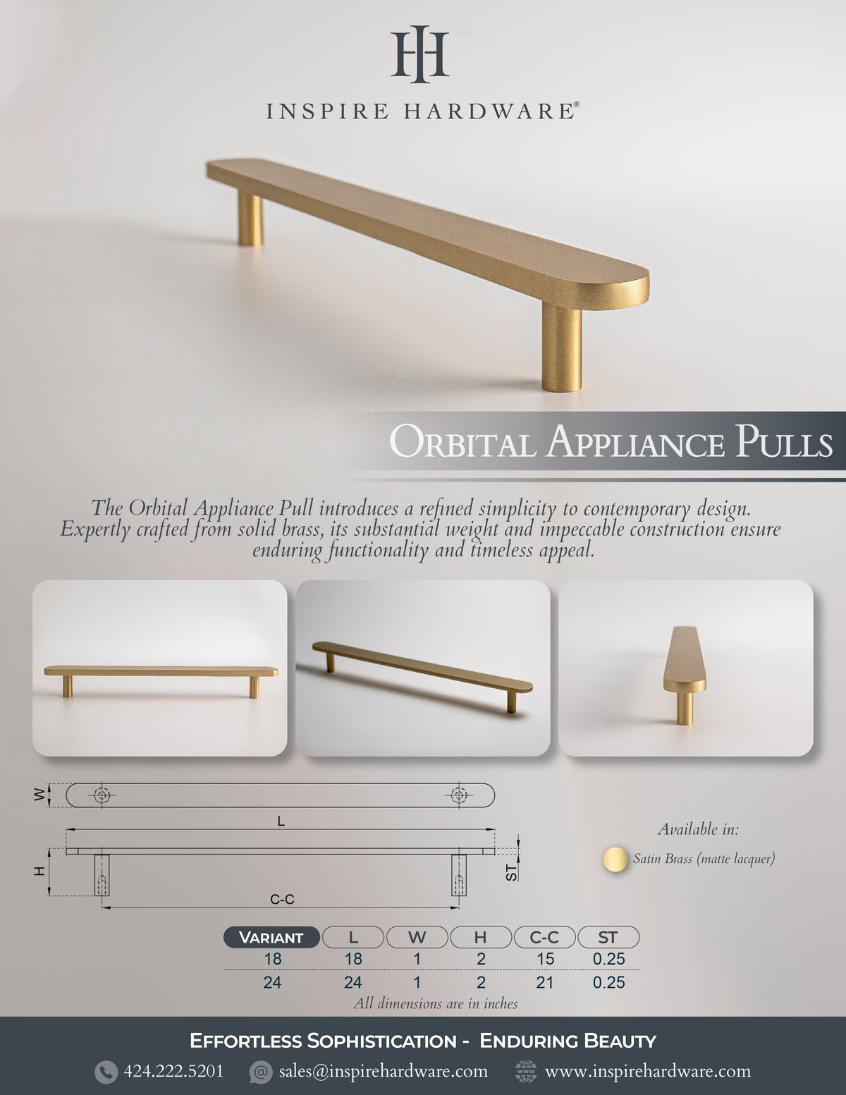 Orbital, Solid Brass Appliance Pulls.