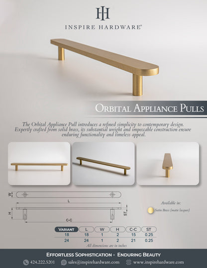 Orbital, Solid Brass Appliance Pulls.