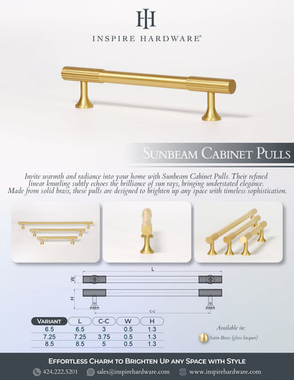 Sunbeam, Solid Brass Cabinet Pulls.