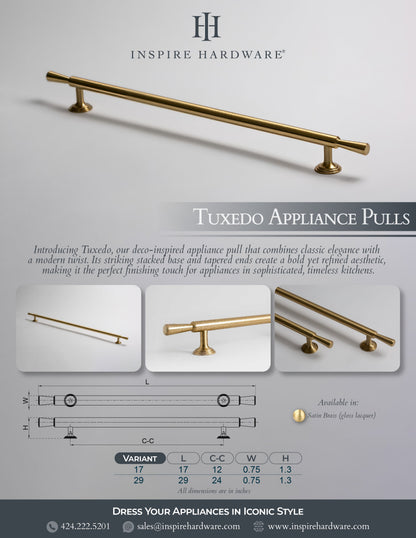Tuxedo, Solid Brass Appliance Pulls.
