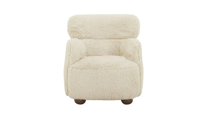 Wales Accent Chair Cream Faux Fur.
