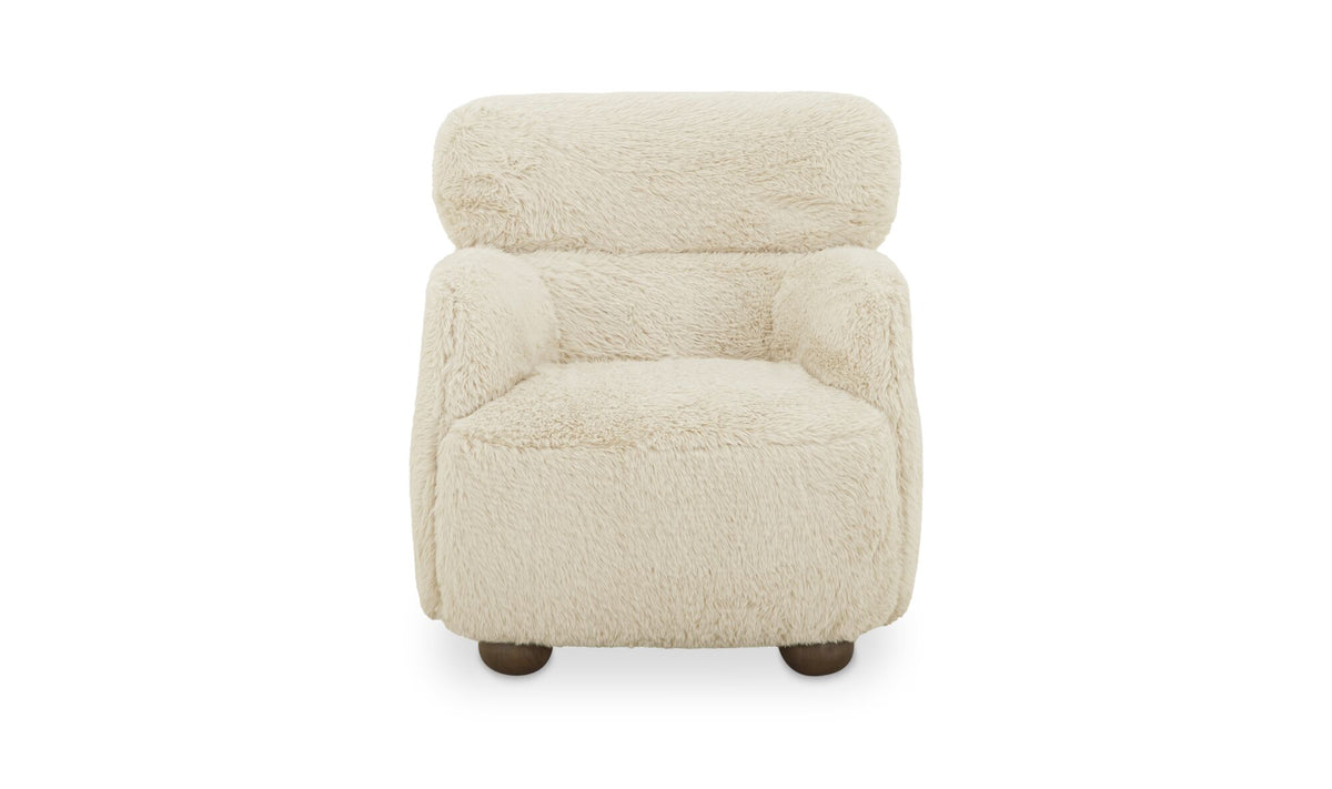 Wales Accent Chair Cream Faux Fur.