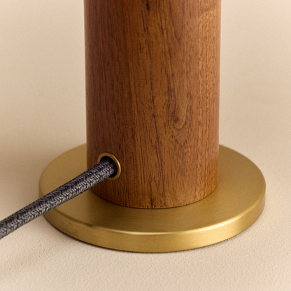 Knuckle Table Lamp in Walnut + Sphere IV.