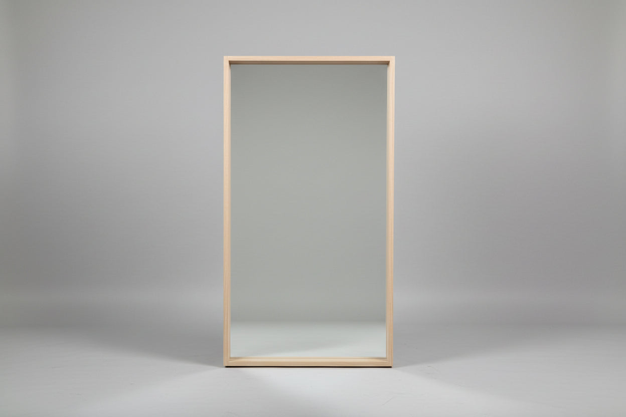 Modern Wood-Framed Mirror
