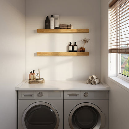 Real Wood Floating Kitchen Shelves.