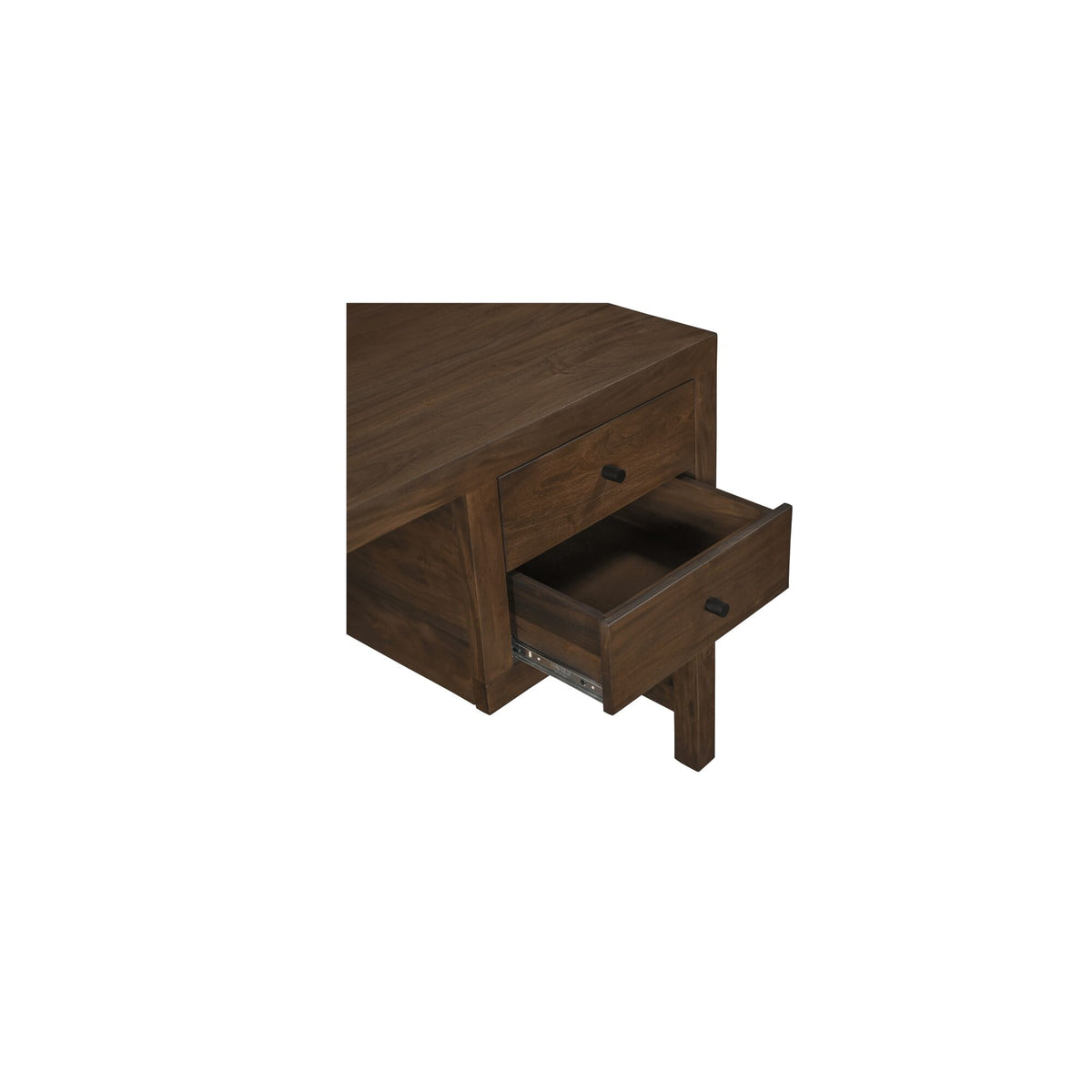 Windsor Desk Dark Brown wood detail
