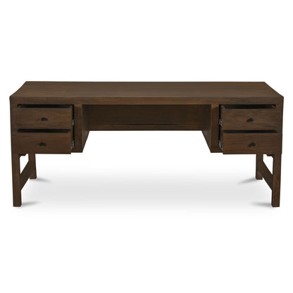 Windsor Desk Dark Brown front with drawers open