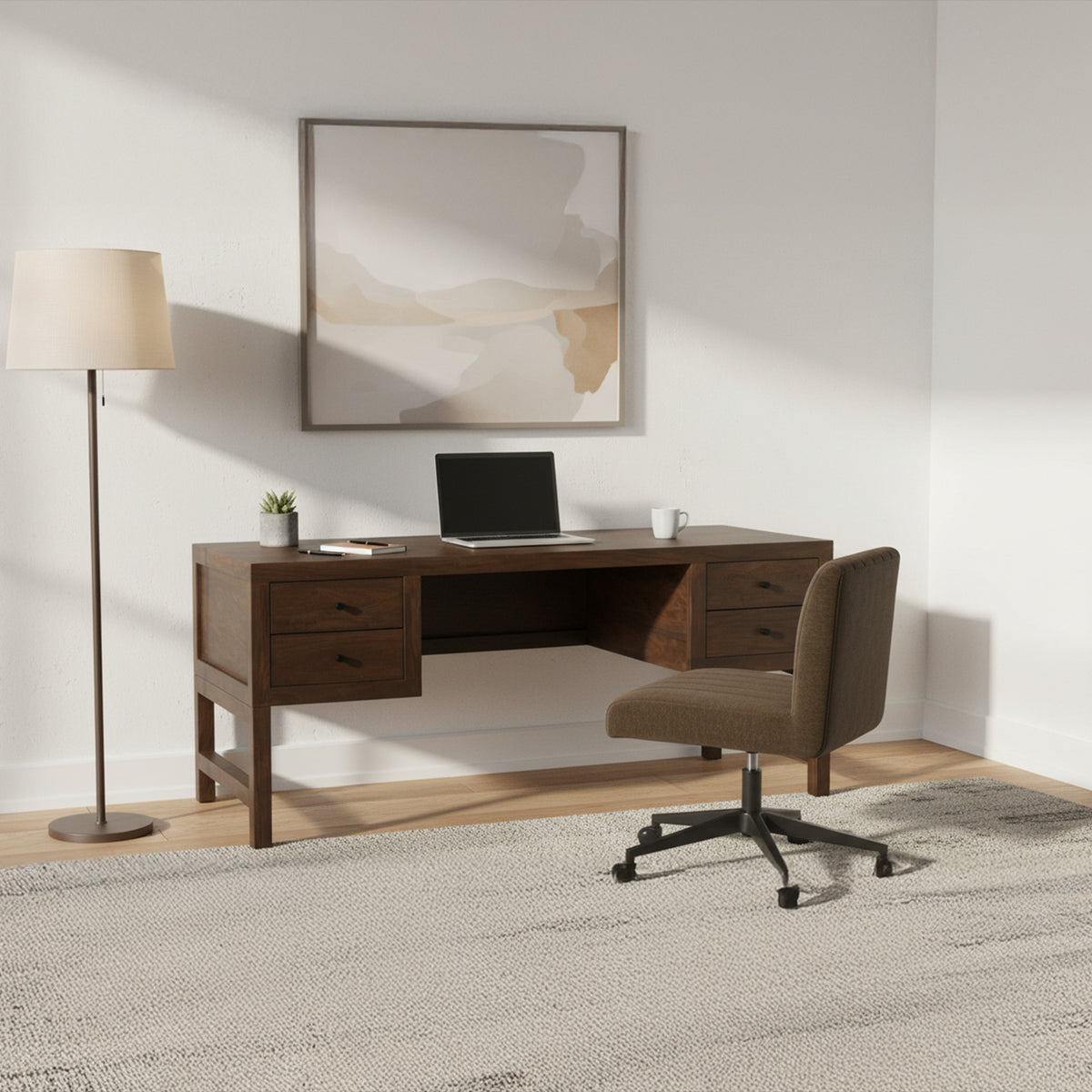 Windsor Desk Dark Brown lifestyle