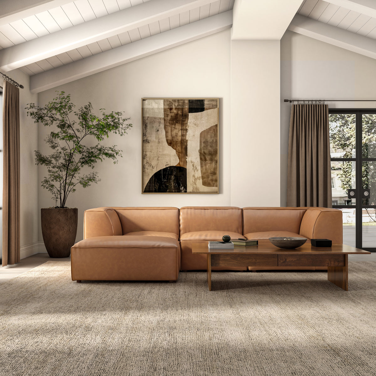 Form Lounge Modular Sectional Sonoran Tan Leather - view 8
