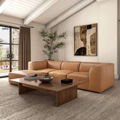 Form Lounge Modular Sectional Sonoran Tan Leather - lifestyle image