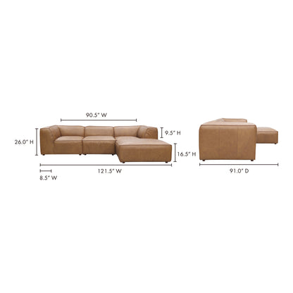 Form Lounge Modular Sectional Sonoran Tan Leather - view 9